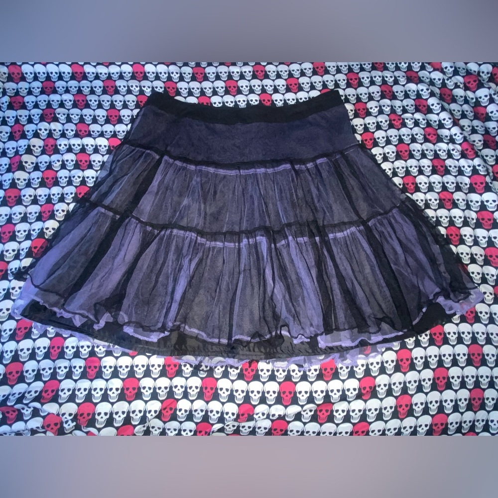 TRIPP NYC RARE! Y2K PURPLE & BLACK LAYERED TULLE SKIRT - Picture 7 of 8